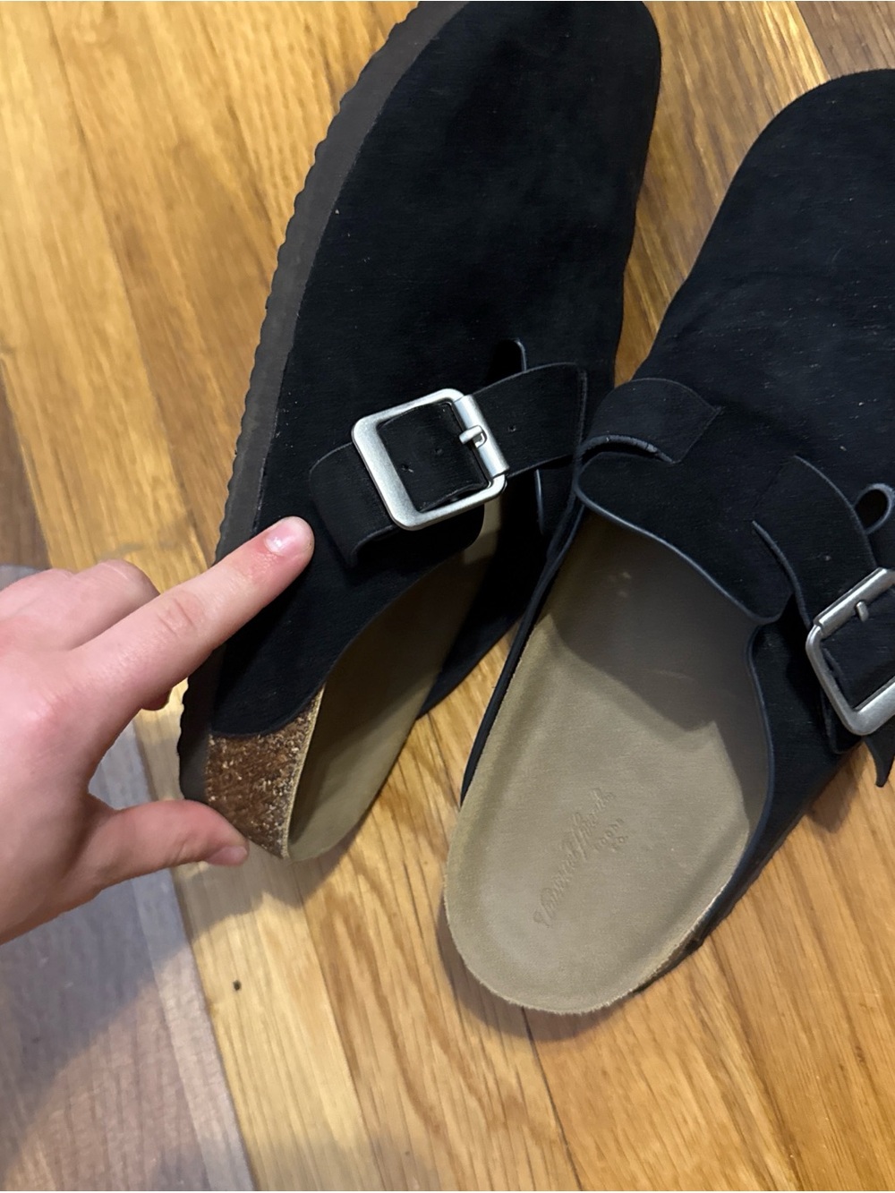 Target Black Suede Slip-On Clog with Buckle